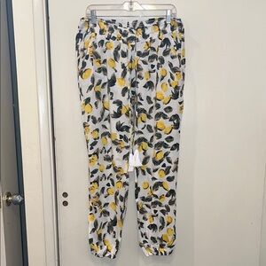 Solitaire Swim Lemon Print Coverup Pants size large